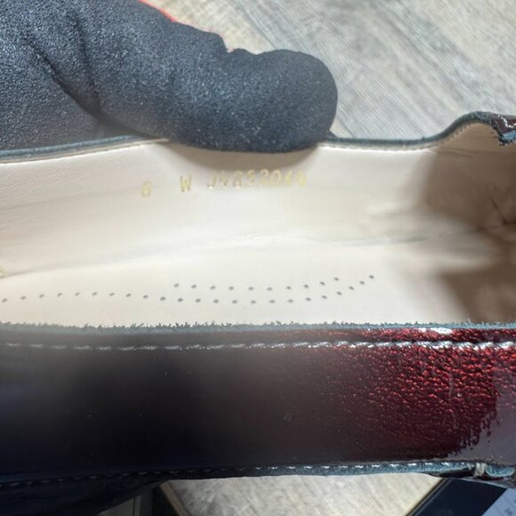 SAS Sonyo Bordo Red Patent Leather Slip On Low Heel Pumps Women's Size 8 - Picture 3 of 7